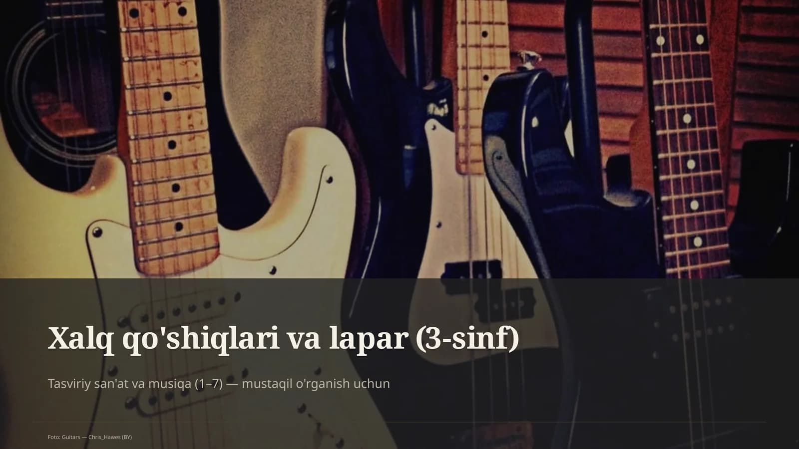 Xalq qo'shiqlari va lapar (3-sinf)