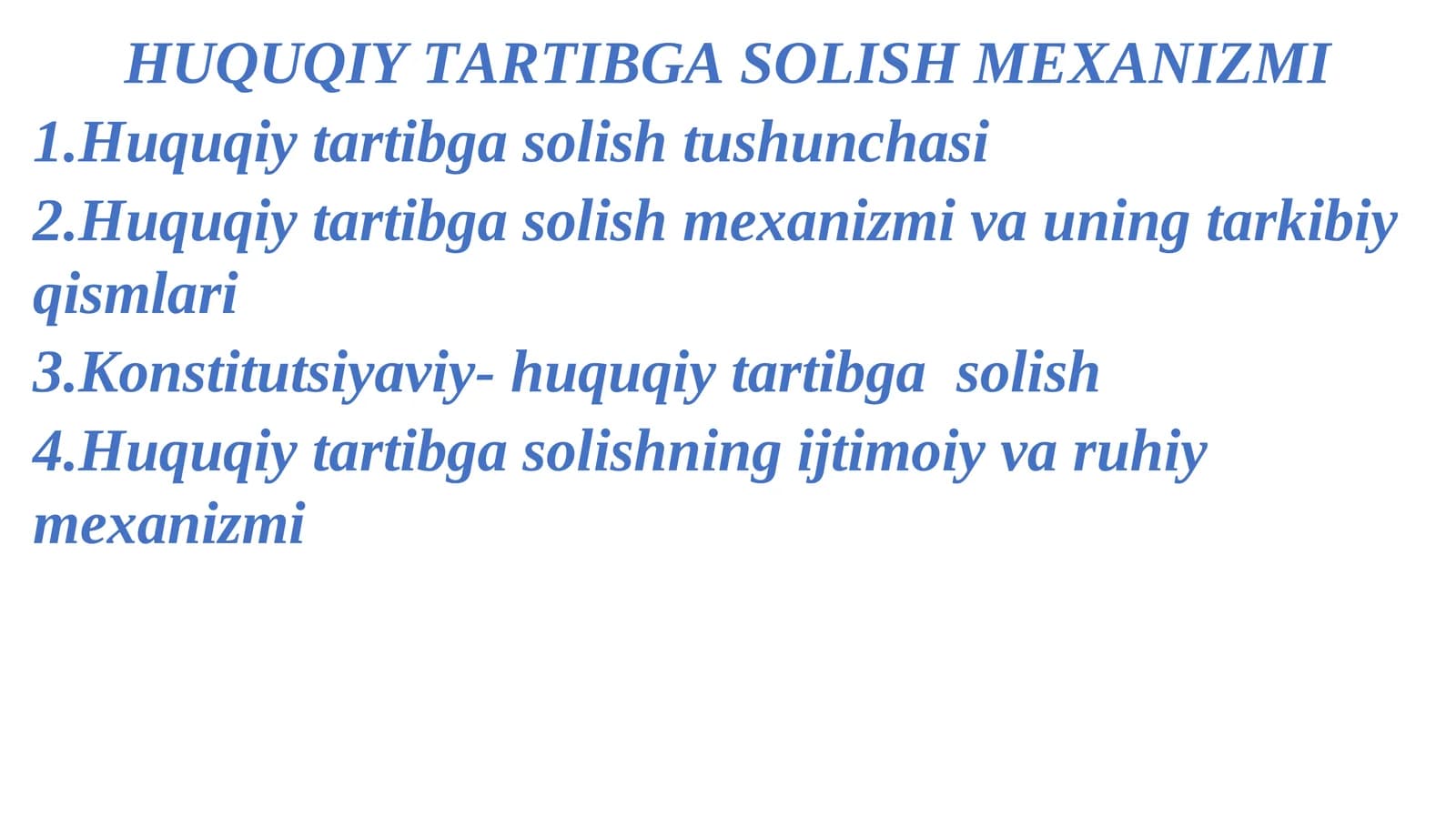 HUQUQIY TARTIBGA SOLISH MЕXANIZMI