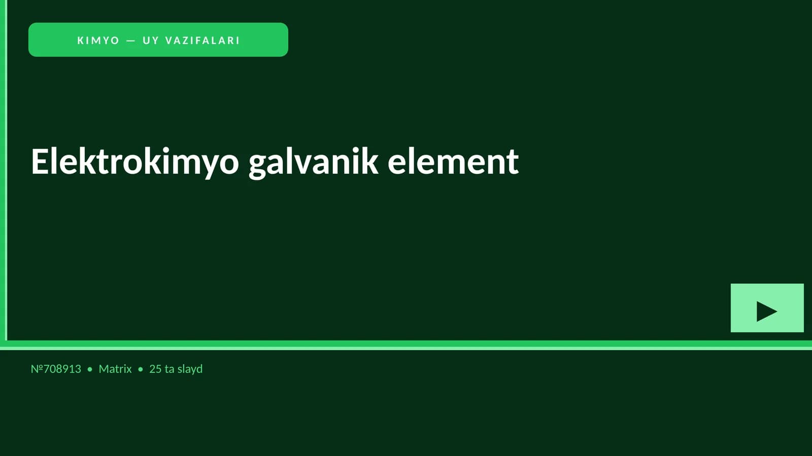 Elektrokimyo galvanik element