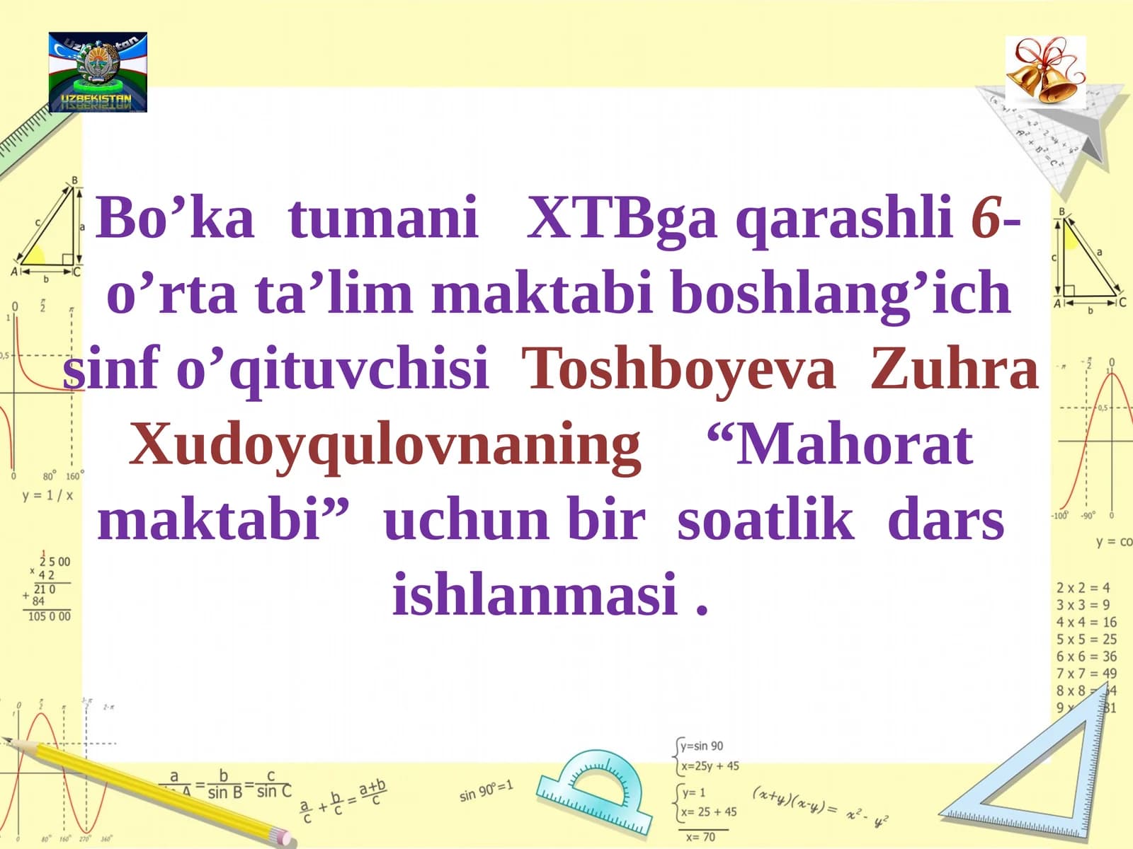 Mahorat Maktabi - O'rtatgich Sinf