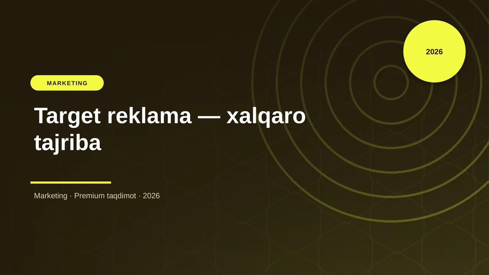 Target reklama — xalqaro tajriba