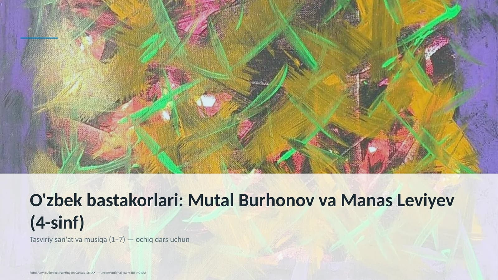 O'zbek bastakorlari: Mutal Burhonov va Manas Leviyev (4-sinf)