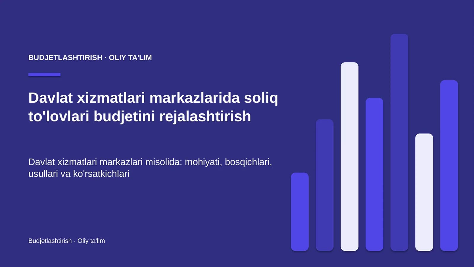 Davlat xizmatlari markazlarida soliq to'lovlari budjetini rejalashtirish