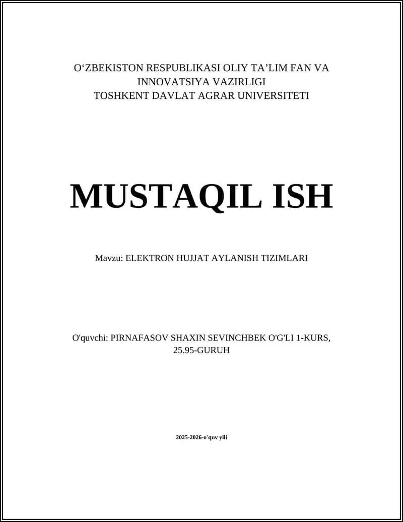 Elektron Hujjat Aylanish Tizimlari