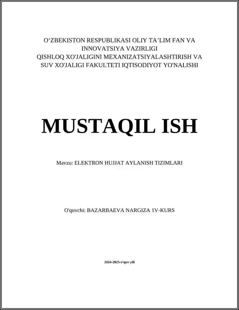 ELEKTRON HUJJAT AYLANISH TIZIMLARI