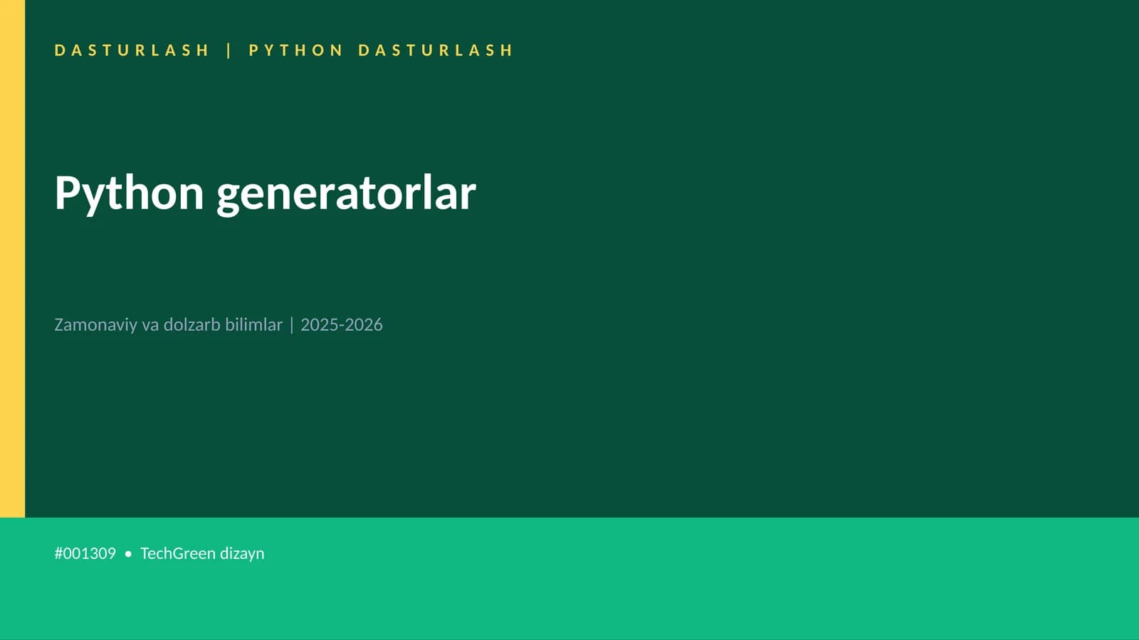 Python generatorlar