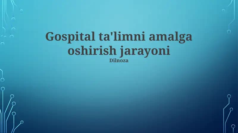 O'quv Uslublari va Texnologiyalari