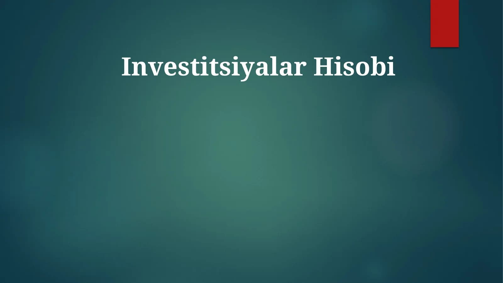 Investitsiyalar Hisobi