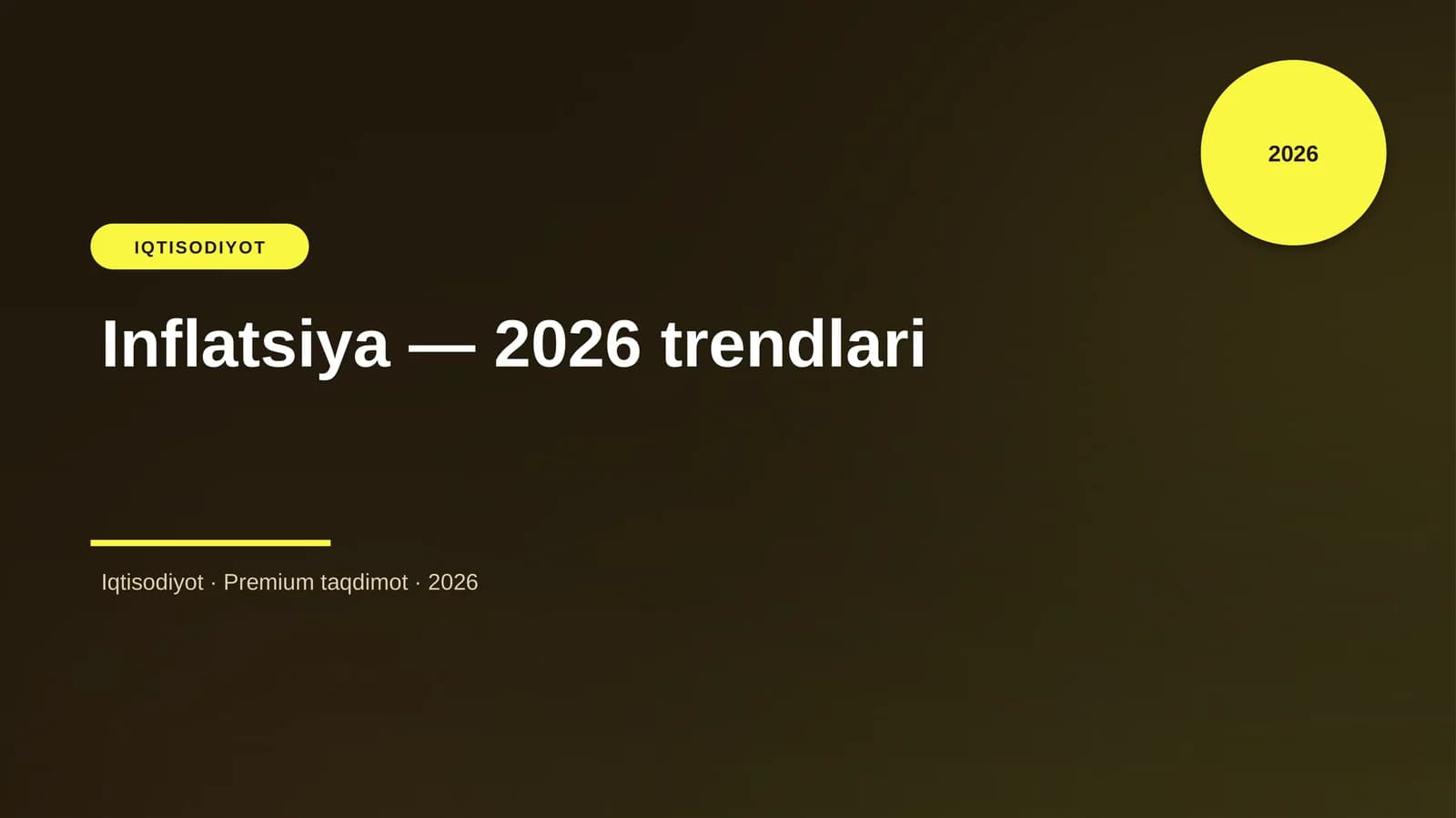 Inflatsiya — 2026 trendlari
