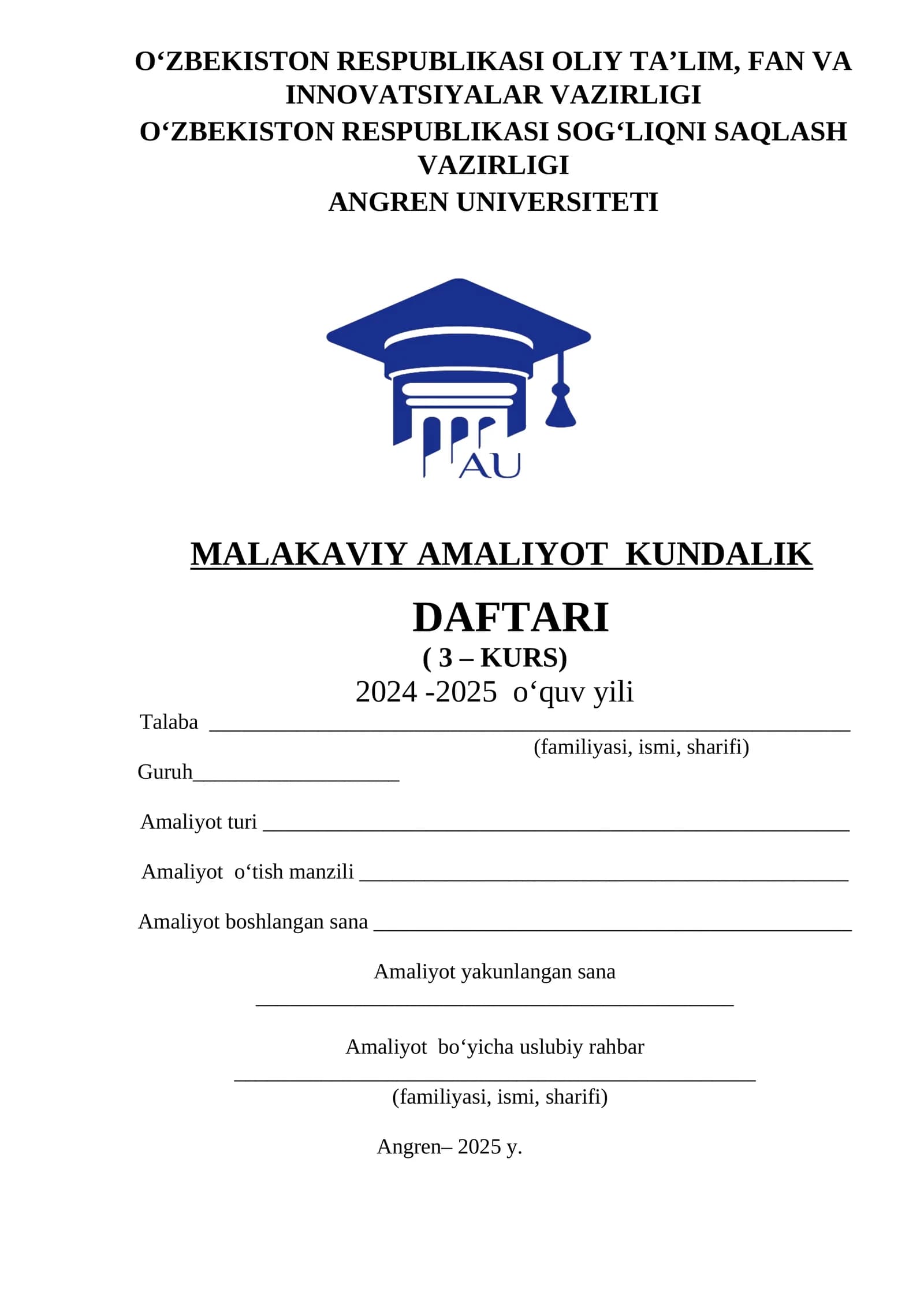 MALAKAVIY AMALIYOT KUNDALIK