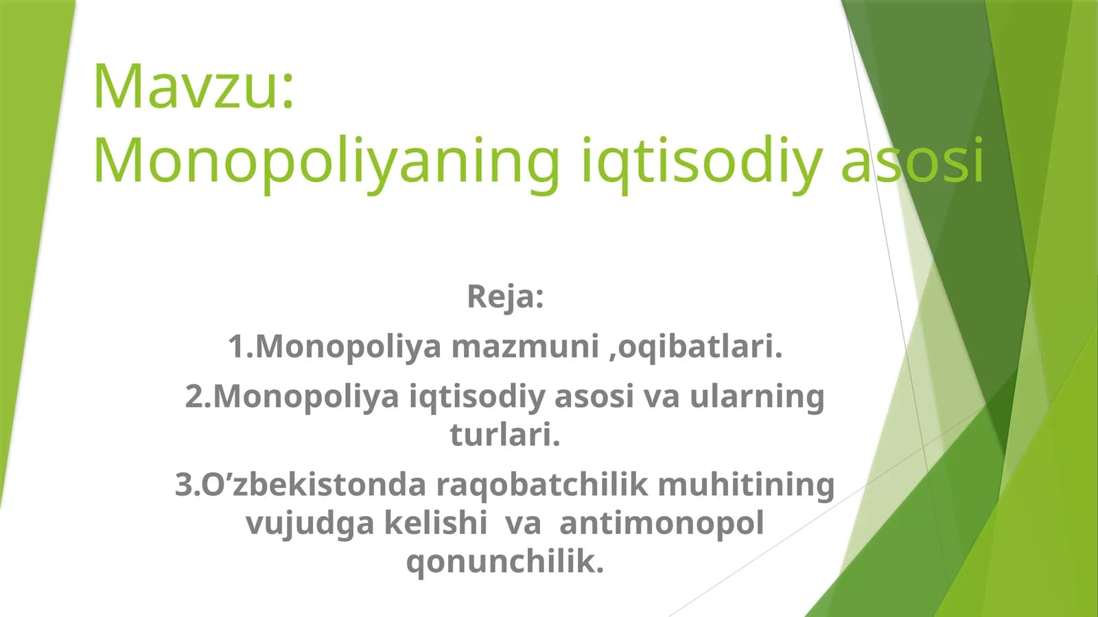 Monopoliyaning iqtisodiy asosi