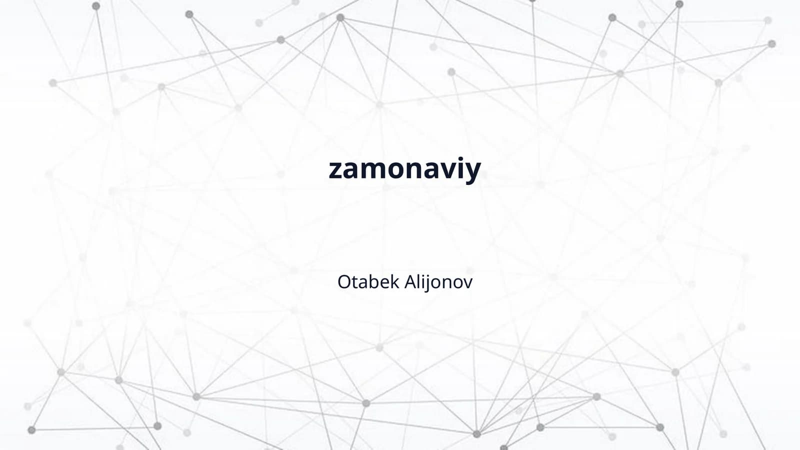 zamonaviy