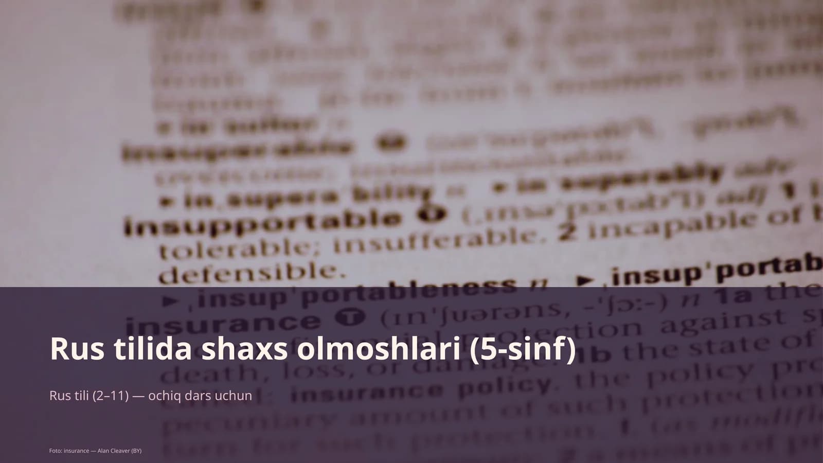 Rus tilida shaxs olmoshlari (5-sinf)