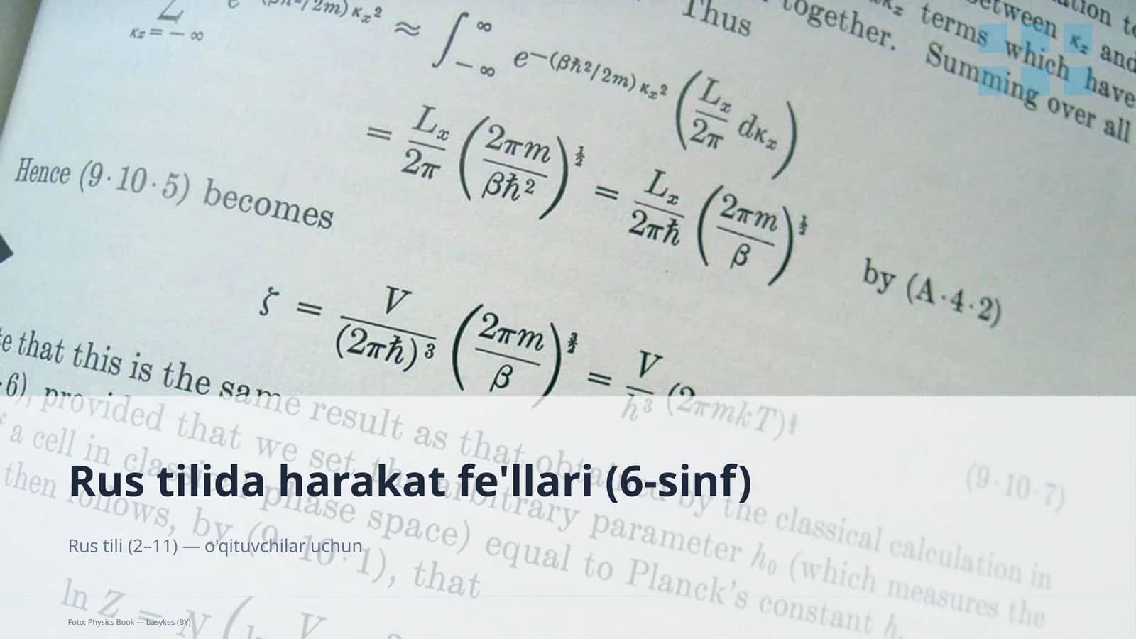 Rus tilida harakat fe'llari (6-sinf)