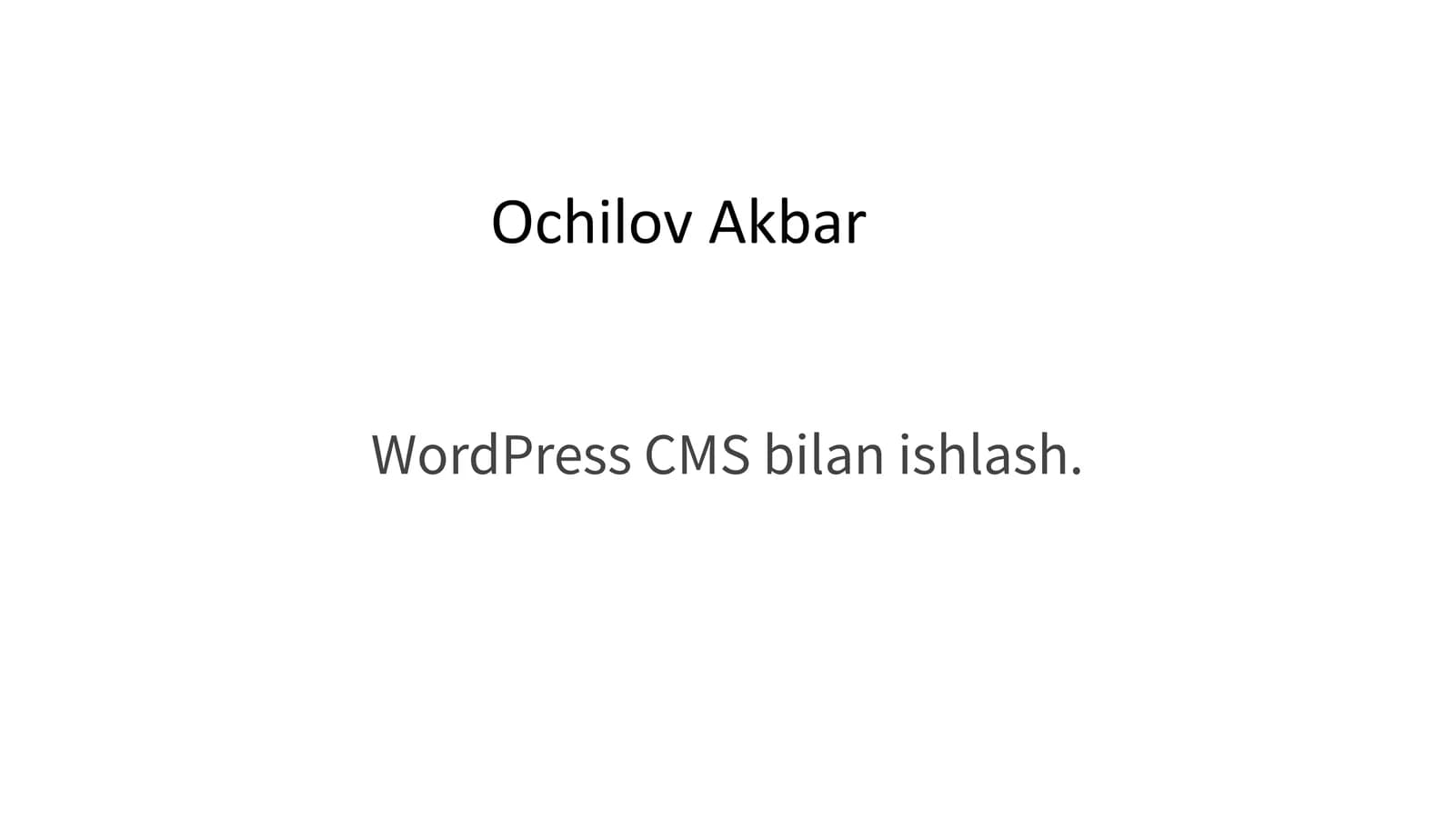 WordPress CMS