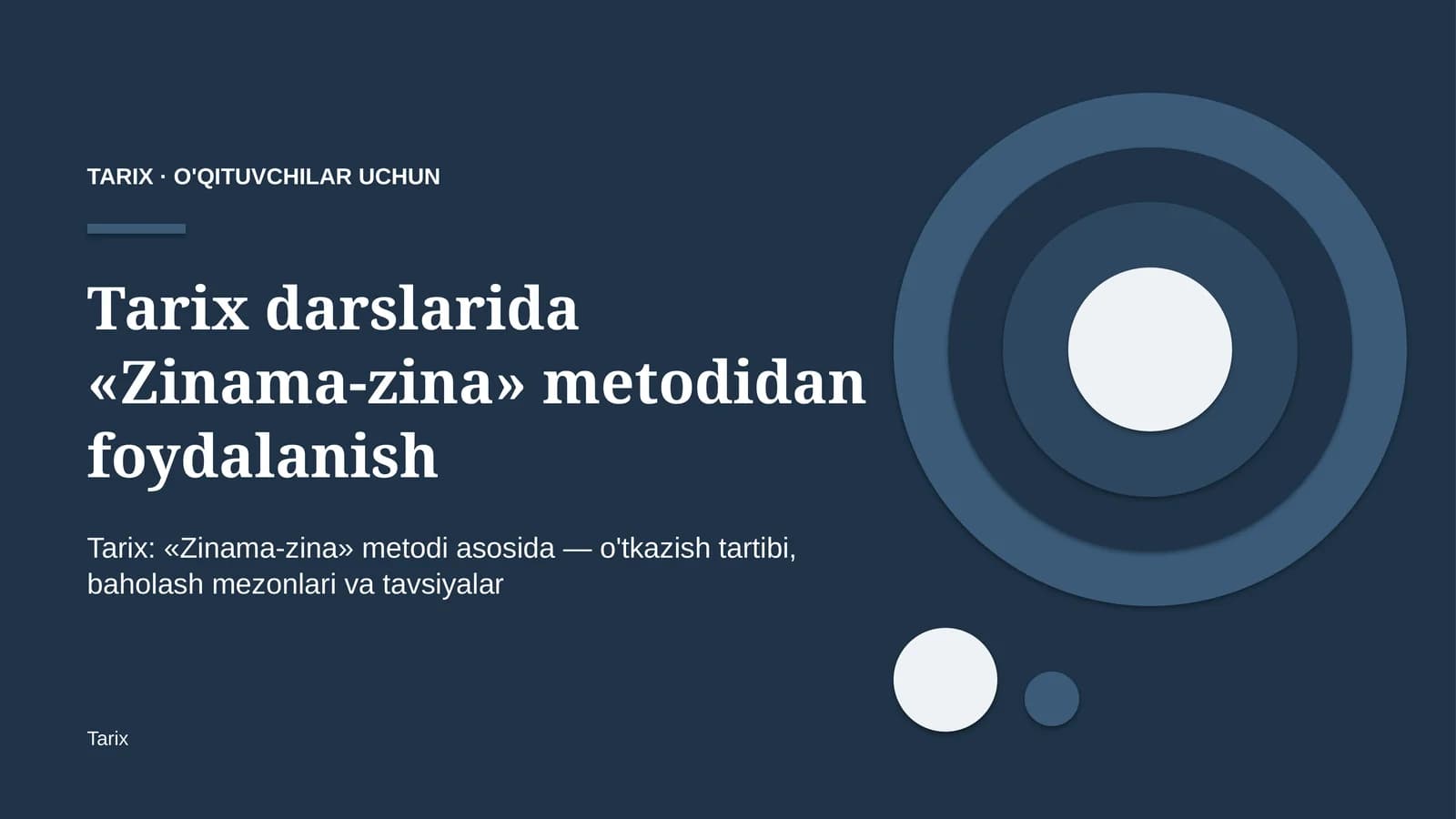 tarix darslarida zinama zina metodidan foydalanish 1399