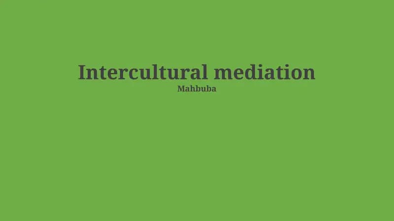 Intercultural Mediation