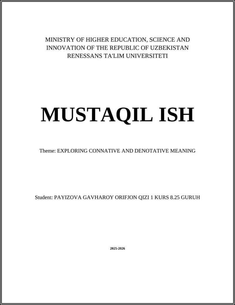 EXPLORING CONNATIVE AND DENOTATIVE MEANING