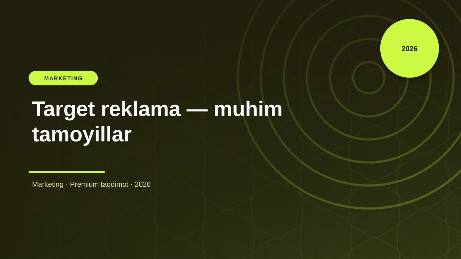 Target reklama — muhim tamoyillar