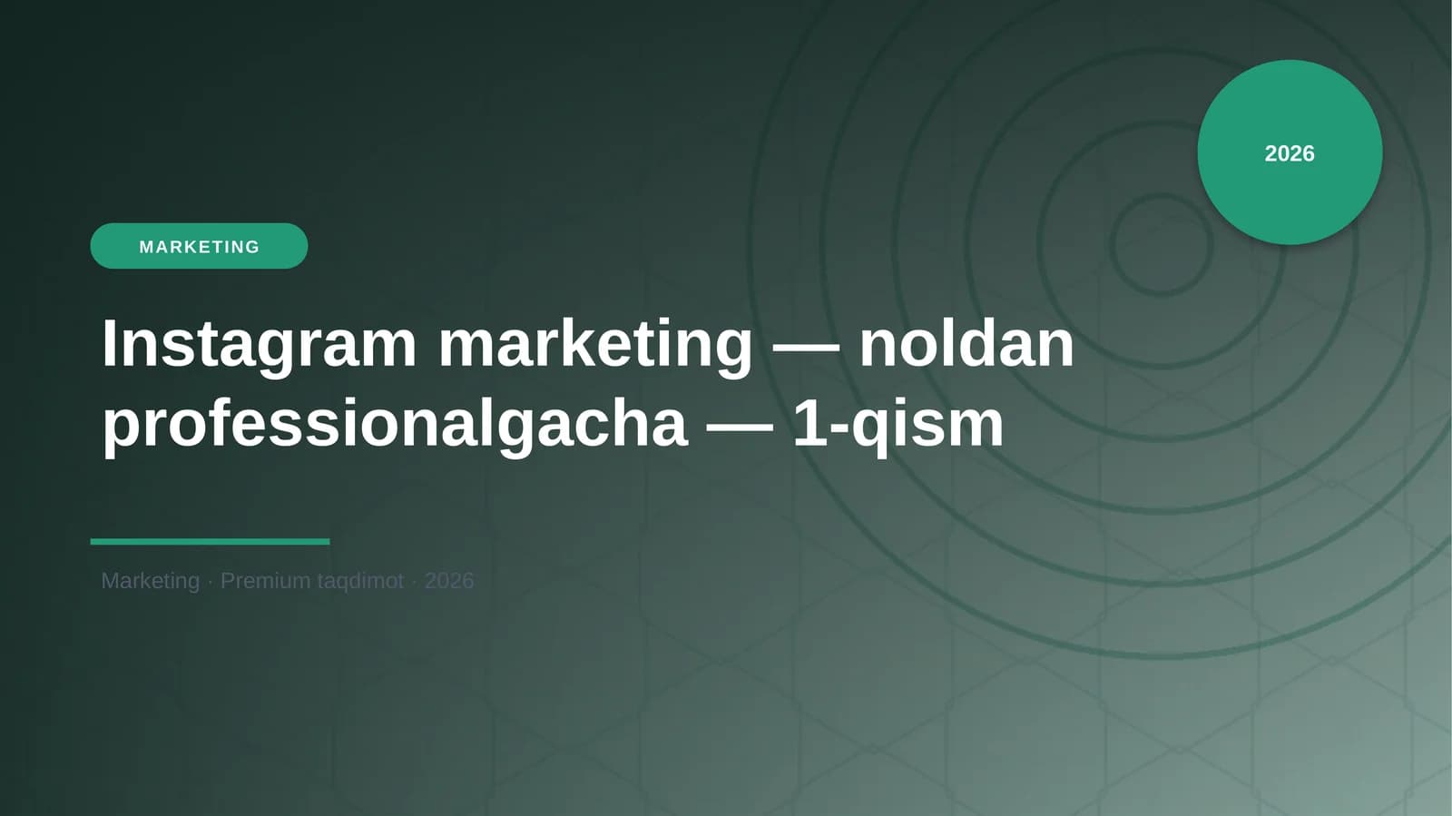 Instagram marketing — noldan professionalgacha — 1-qism