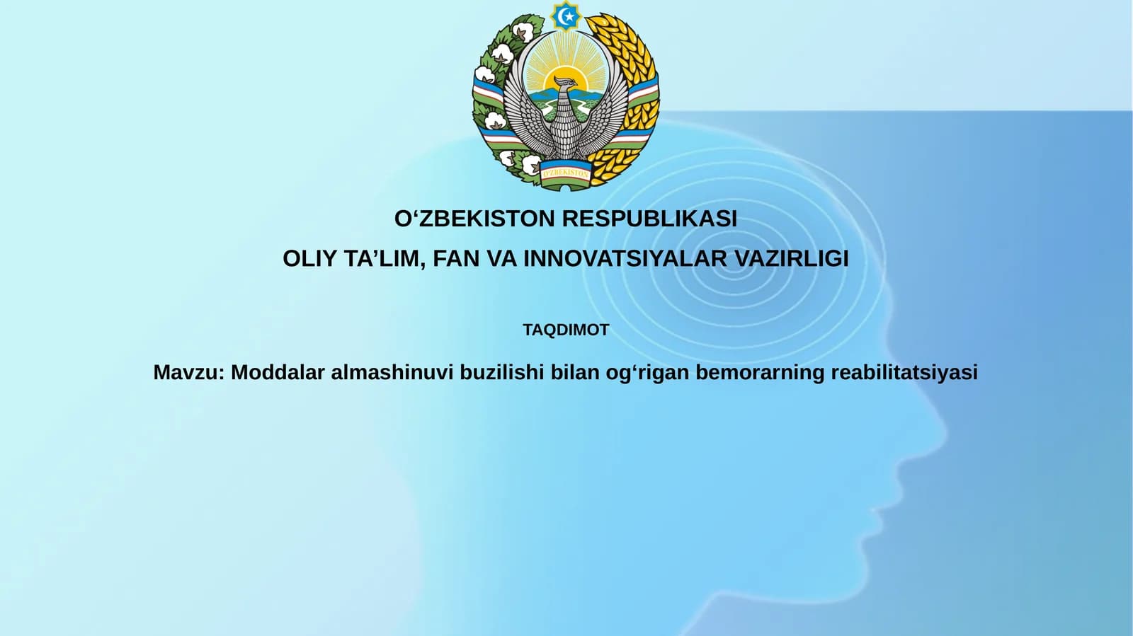 Moddalar almashinuvi bilan ogʻrigan bemorarning reabilitatsiyasi