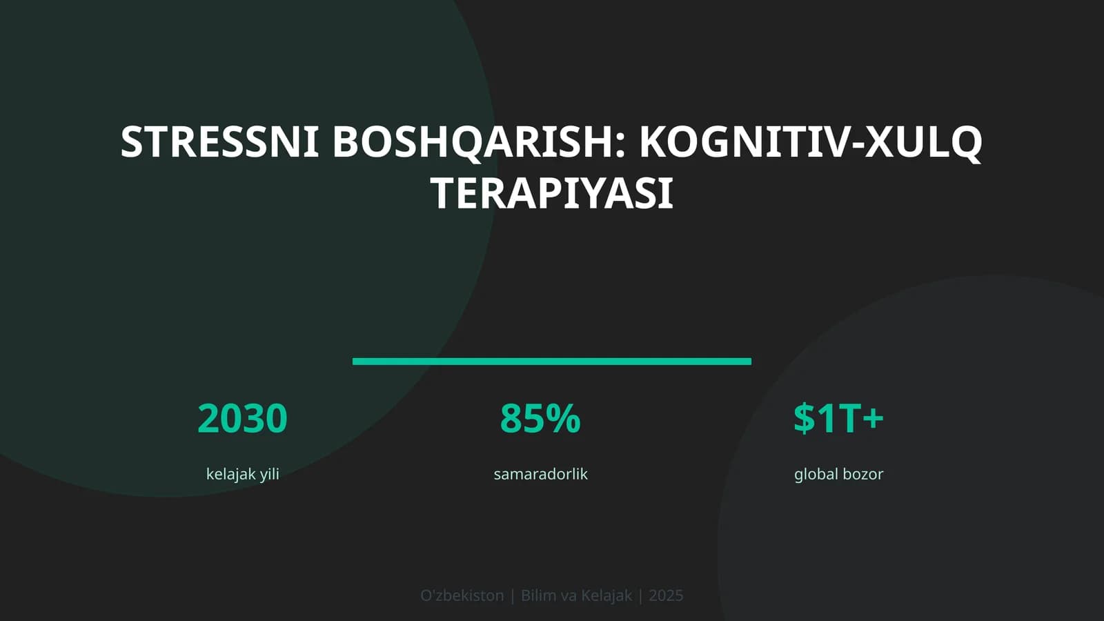 Stressni boshqarish: kognitiv-xulq terapiyasi