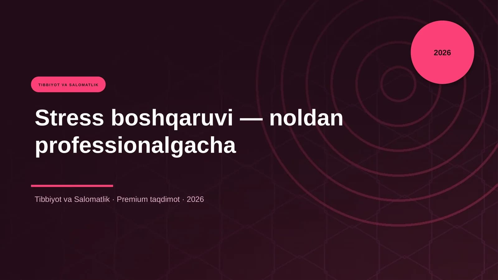 Stress boshqaruvi — noldan professionalgacha