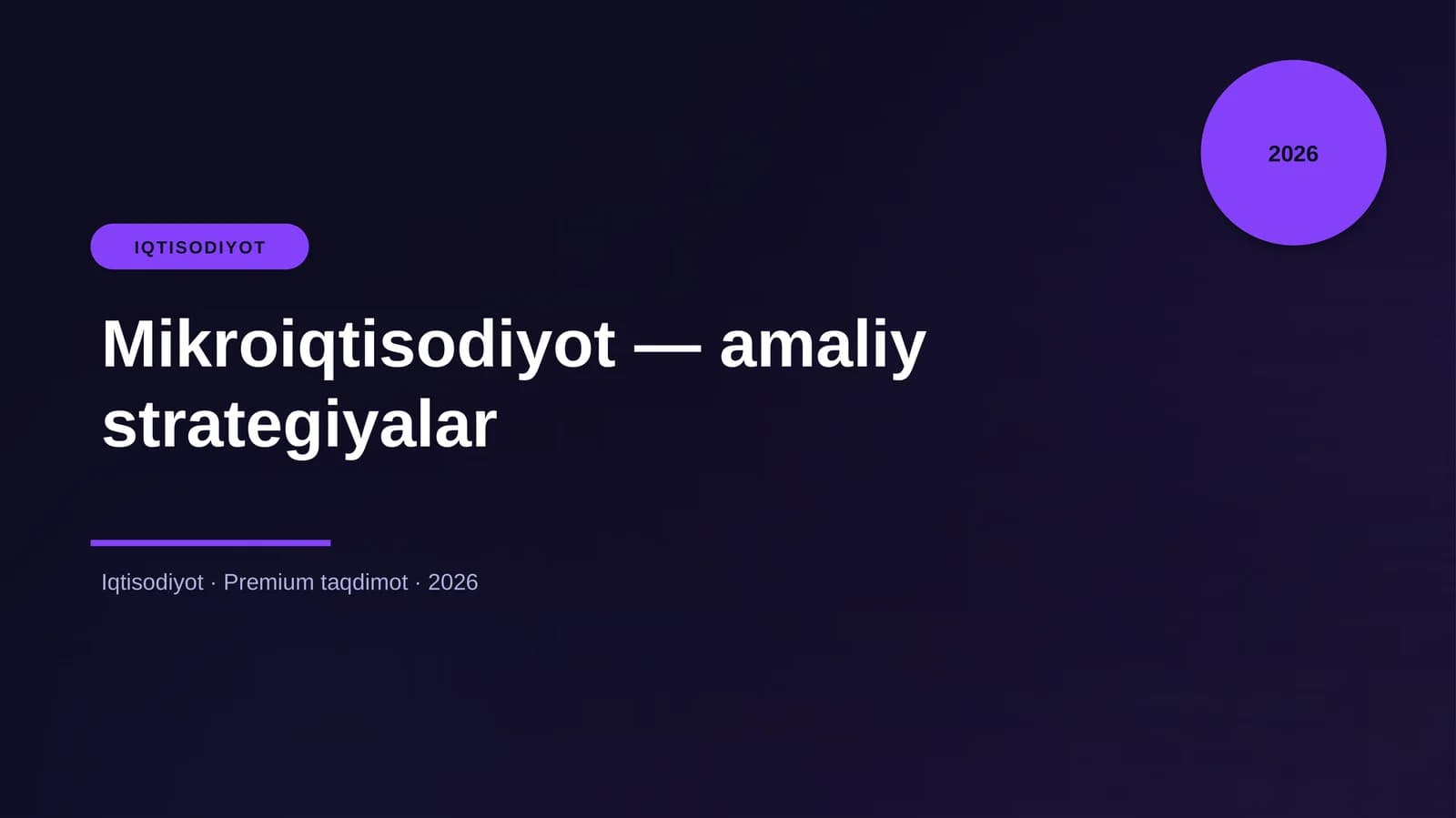 Mikroiqtisodiyot — amaliy strategiyalar