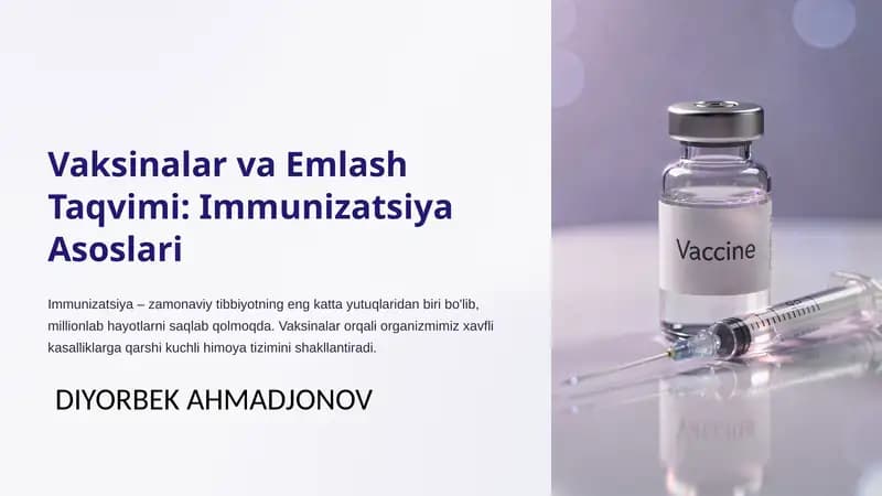 Immunizatsiya Asoslari