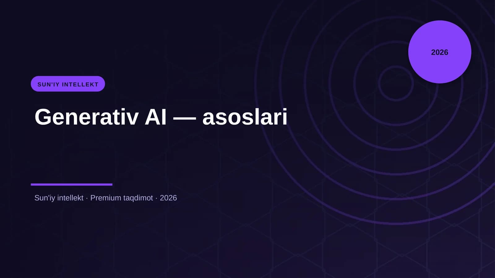 Generativ AI — asoslari