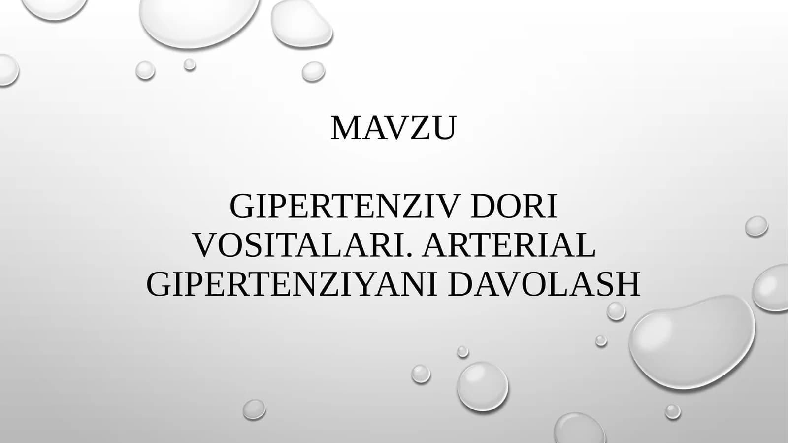 Gipertenziv dori vositalari