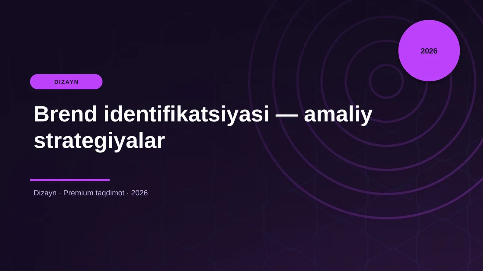 Brend identifikatsiyasi — amaliy strategiyalar