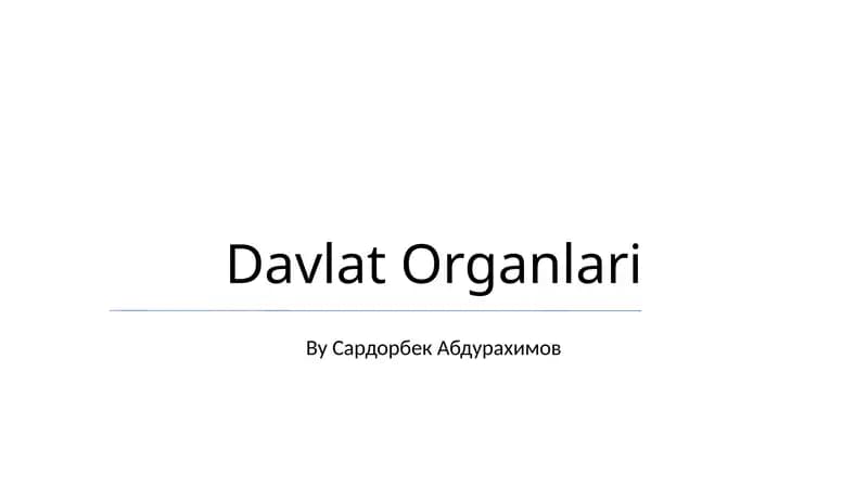 Davlat Organlari