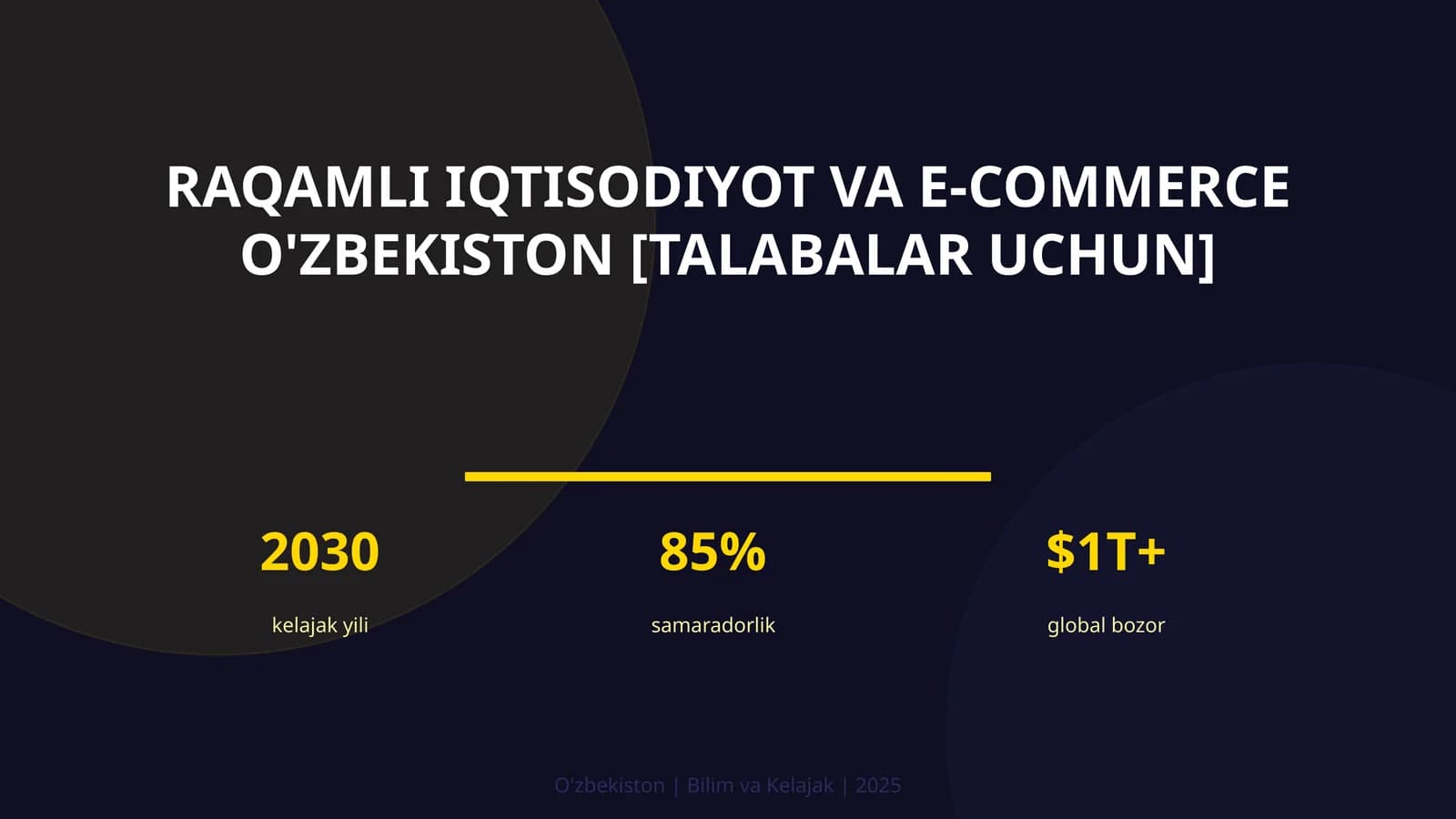 Raqamli iqtisodiyot va e-commerce O'zbekiston [talabalar uchun]