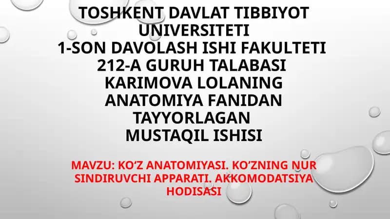 ko'z anatomiyasi