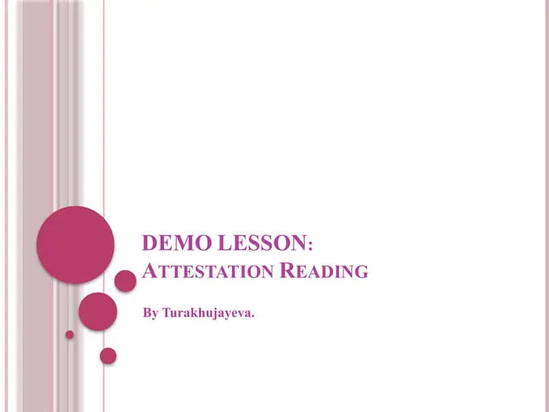 DEMO LESSON: Attestation Reading