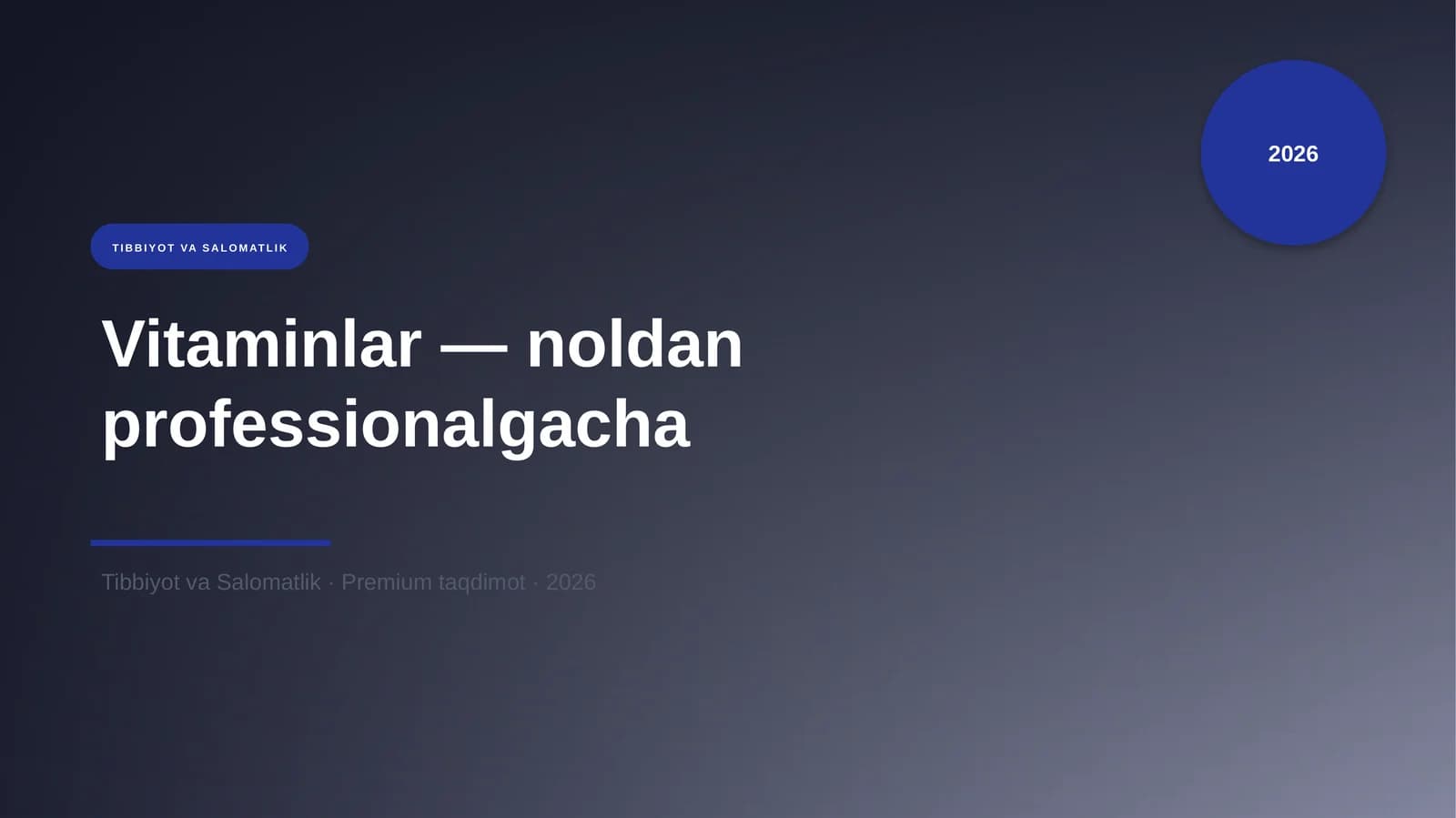 Vitaminlar — noldan professionalgacha