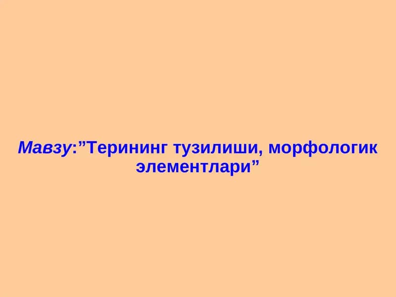 Терининг паразитар касалликлари