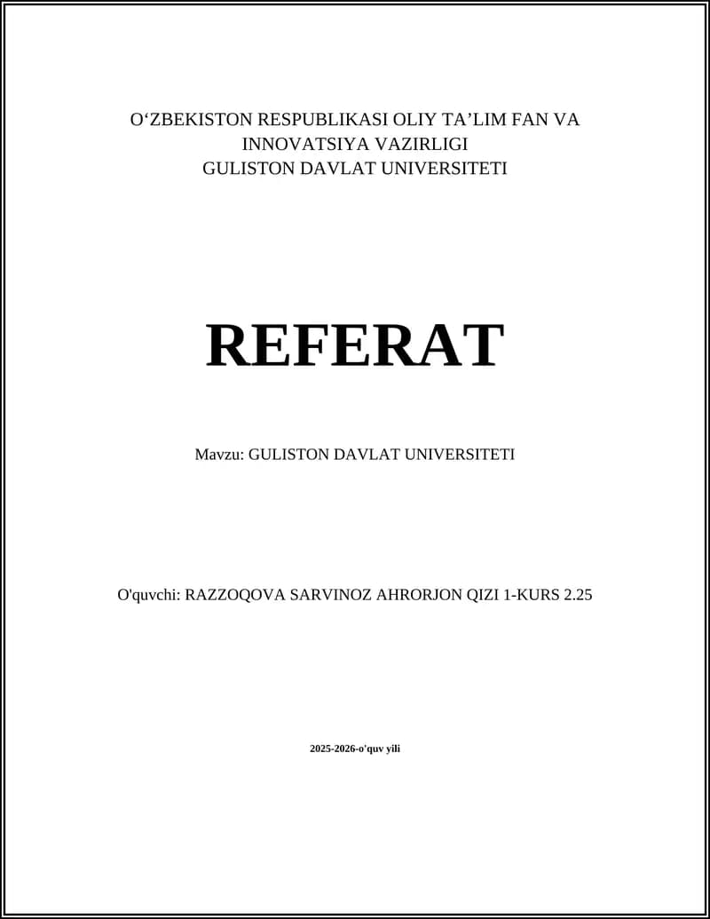 GULISTON DAVLAT UNIVERSITETI