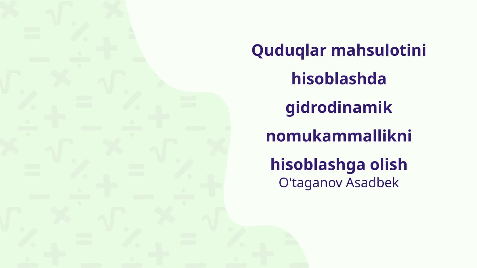 Quduqlar mahsulotini hisoblashda gidrodinamik nomukammallikni hisoblashga olish