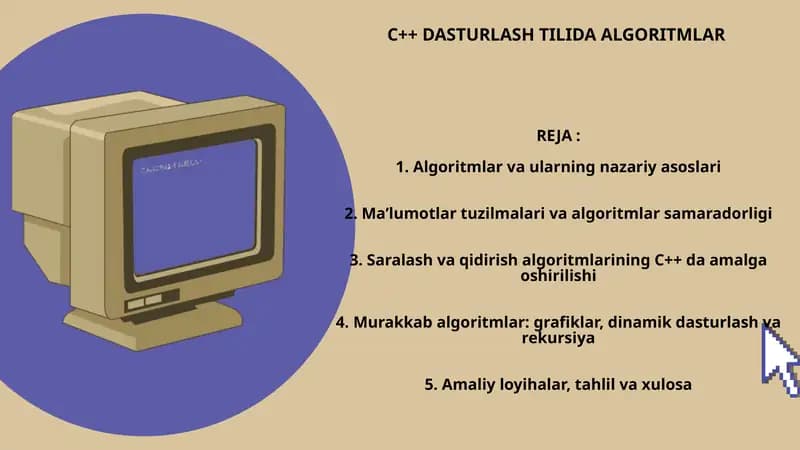 C++ DASTURLASH TILIDA ALGORITMLAR