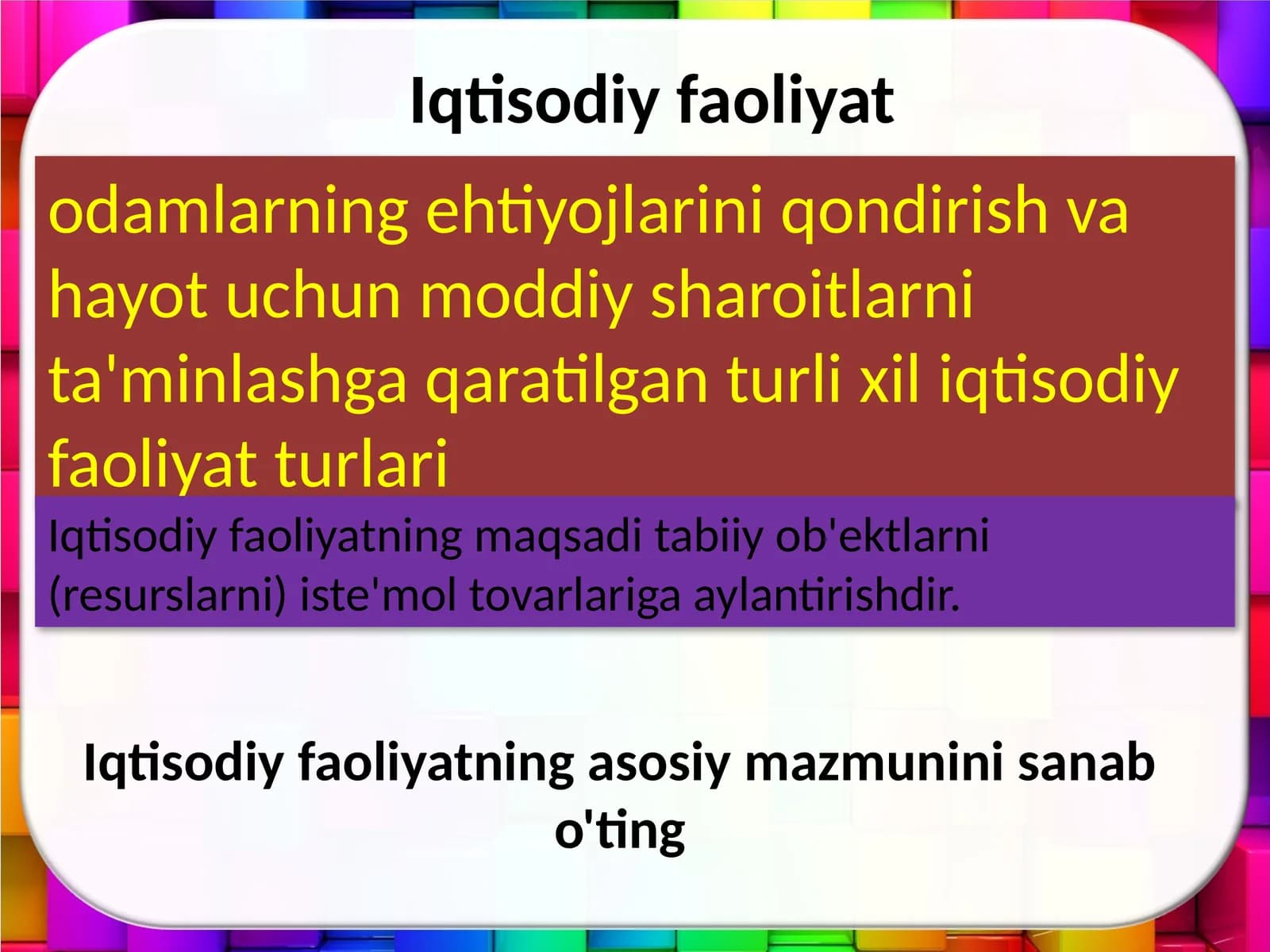 Iqtisodiy faoliyat