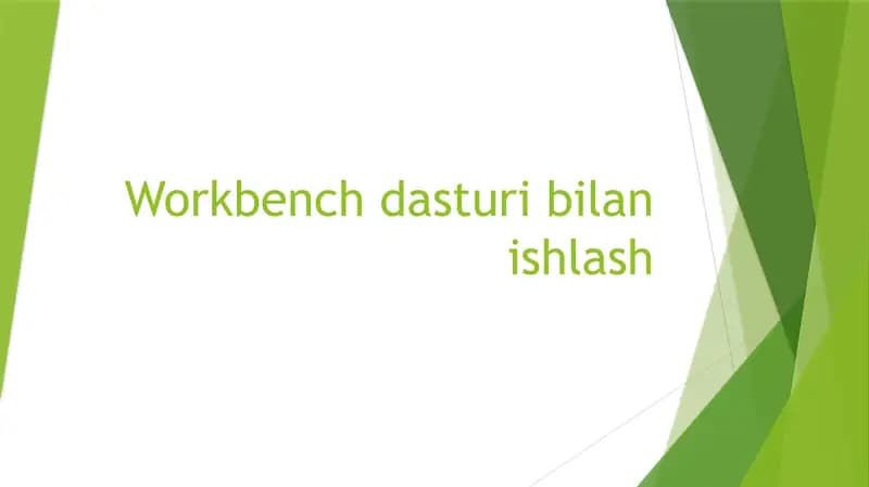 Workbench dasturi bilan ishlash