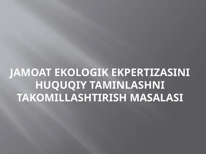 Ekologik ekspertiza