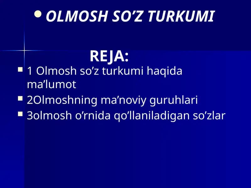 Olmosh So'z Turkumi