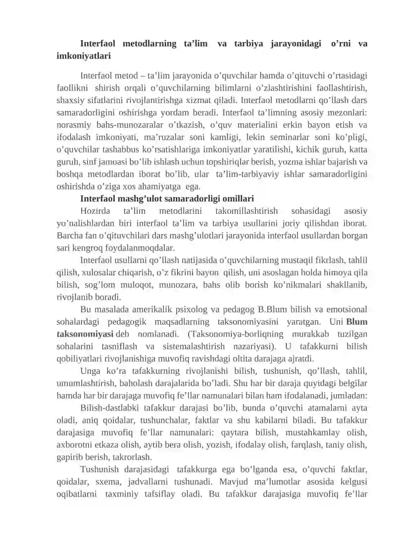 Interfaol metodlar