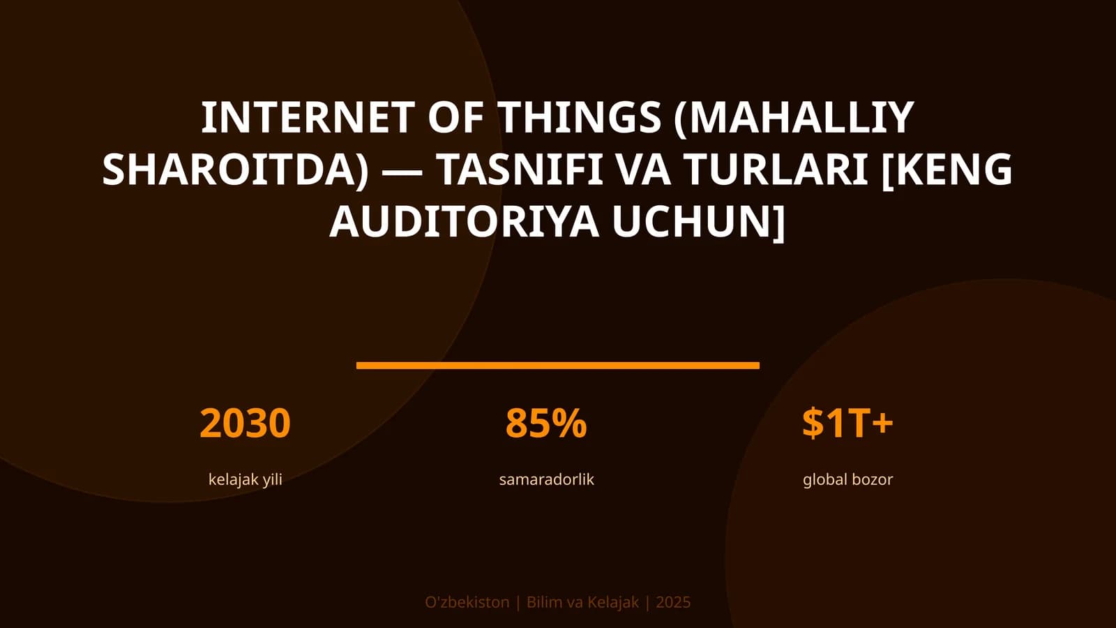 INTERNET OF THINGS (MAHALLIY SHAROITDA) — TASNIFI VA TURLARI [KENG AUDITORIYA UCHUN]