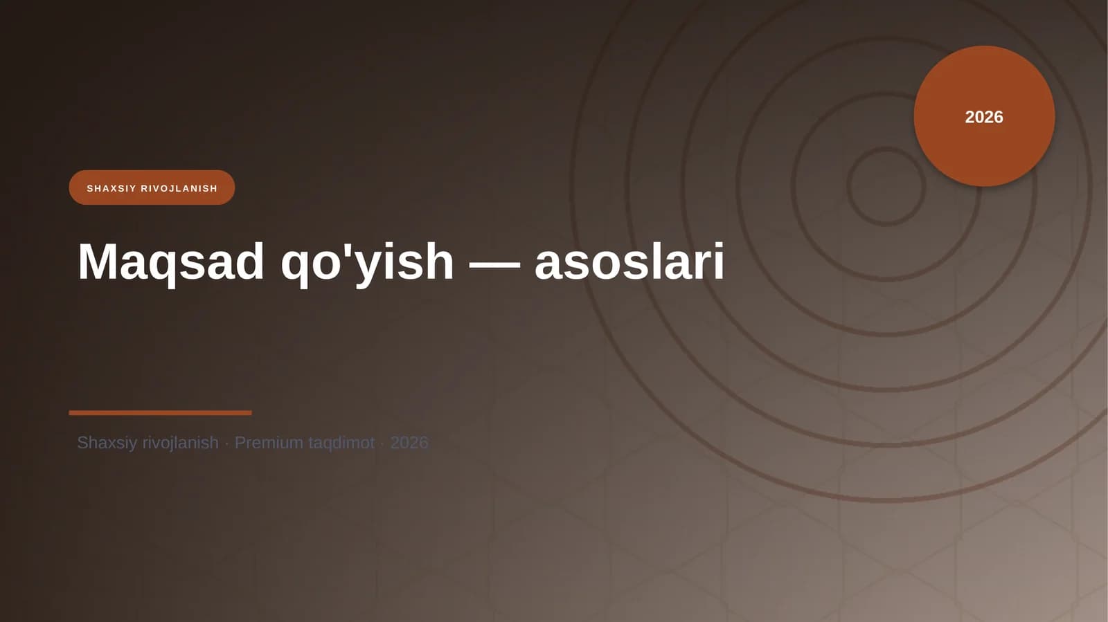 Maqsad qo'yish — asoslari