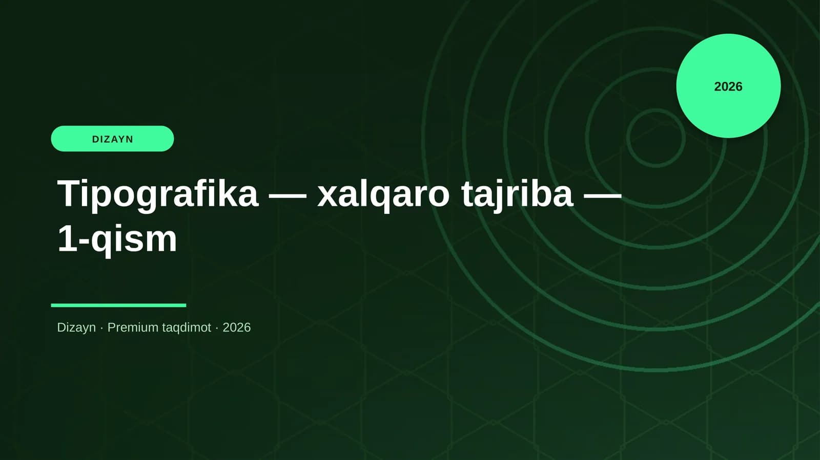 Tipografika — xalqaro tajriba — 1-qism