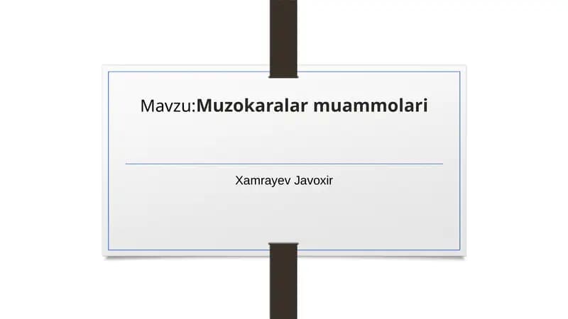 Muzokaralar muammolari